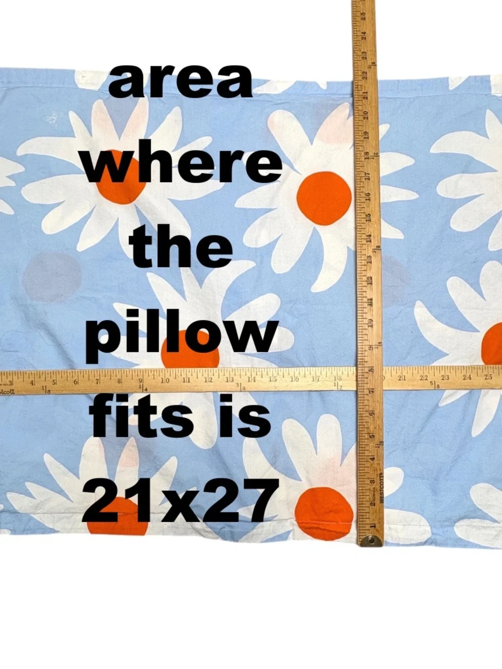 MARIMEKKO pillowcase cotton big daisies flower size standard blue orange white